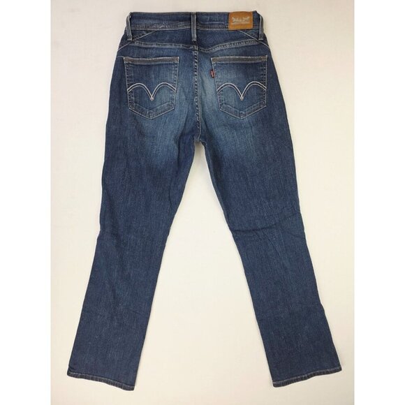 Levis Size 4M 27X32 Womens 529 Curvy Bootccut Blue Denim Logo Tag 5 Pocket Jeans - Picture 1 of 14
